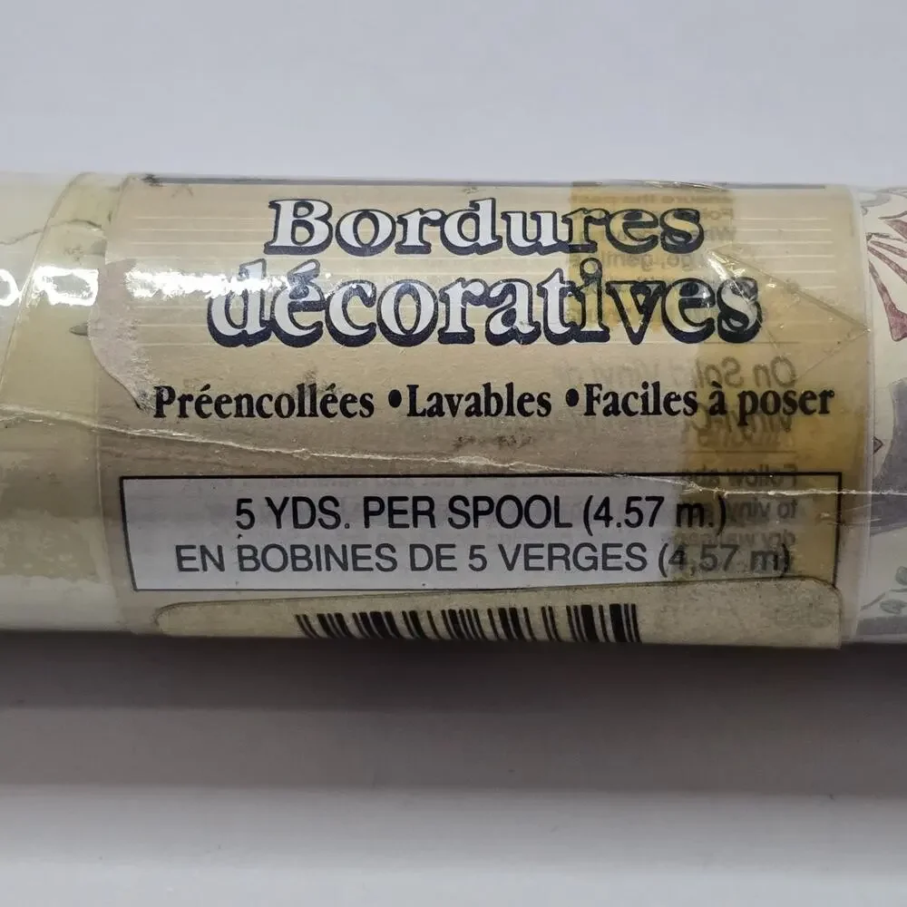 Wallpaper Border Lot 3 Rolls, 1 Full,2ptl Cottage Victorian 5.25” W, Pre-Pasted